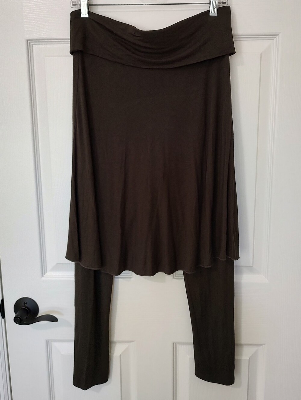 QVC Legacy Pull On Skirted Leggings Cocoa Brown Cozy Stretch M
